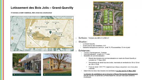 Fiche Lotissements BOIS JOLIS Grand Quevilly - Rouen Normandie Aménagement Stationnement RNAS