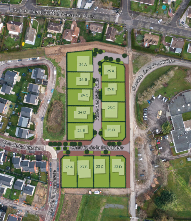 Lotissements BOIS JOLIS Grand Quevilly - Rouen Normandie Aménagement Stationnement RNAS